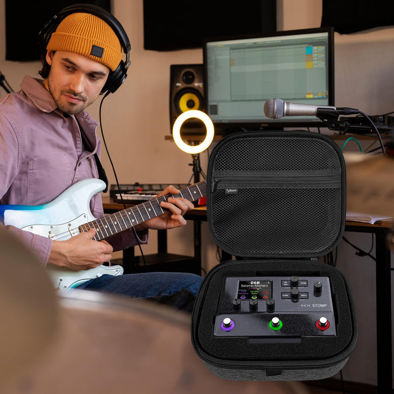 Guitar Effects Pedal Case Compatible with Line 6 HX Stomp, Portable, Shockproof, and Waterproof for Daily protect Ultimate Music Creation.