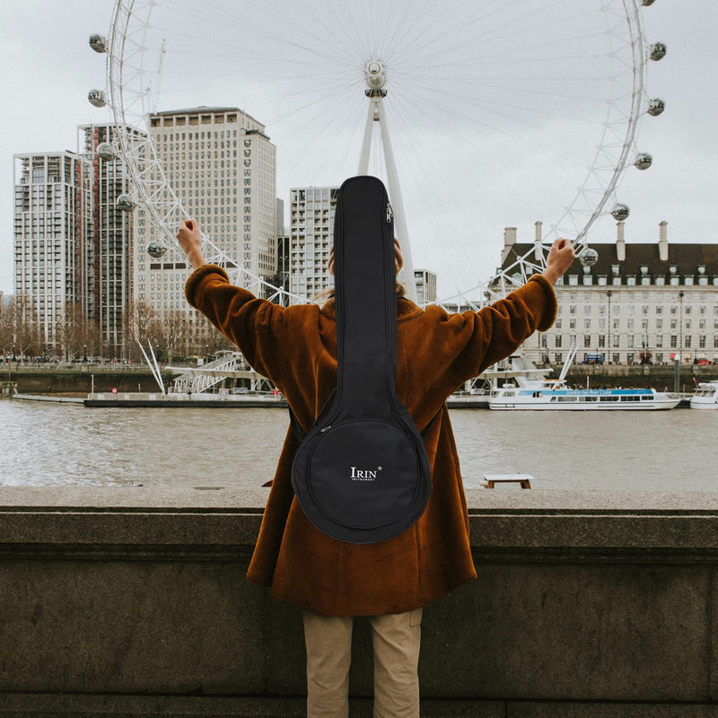 Travel Backpack Bag Padded Storage Resonator Black Resistant Accessories Banjo Back Bag Practical -resistant Full Size Pouch Case Banjos Gig Convenient - Xxcm Five Black Backpack