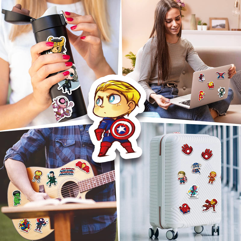 Superheros Stickers Pack, 150PCS Avenger Stickers for Laptop Decals Comic Legends Stickers for Teens Boys Adults Waterproof Vinyl Computer Stickers for Laptop Water Bottles Luggage Skateboard Guitar