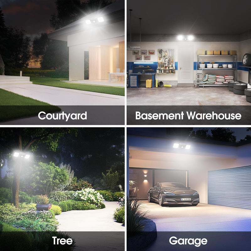 Motion Sensor Outdoor Lights, Rechargeable Battery Operated Outdoor Lights, USB Charging, Wireless Lights, No Solar, High Brightness for Garage, Yard & Entryway, Black 2-Pack (Small Size)