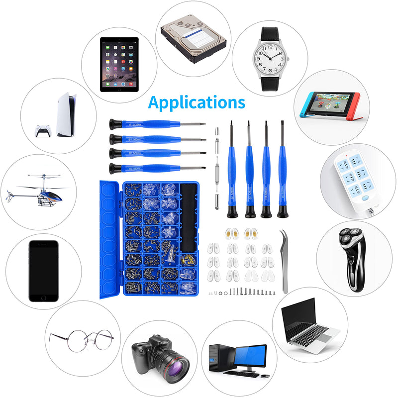 [AUSTRALIA] - Upgrade Version Magnetic Eye Glass Repairing Kit, Eyeglass Repair Tool Kit with Compact Screw Box Include Nose Pads, Precision Screwdriver Set, Screws, Tweezer for Eyeglass, Sunglass, Spectacles Watch 