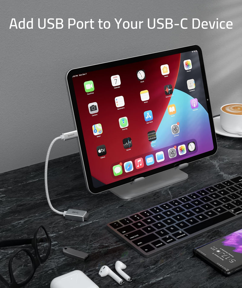 Syntech USB C to USB Adapter, 2 Pack USB C to USB3 Adapter,USB Type C to USB,Thunderbolt 3 to USB Female Adapter OTG Cable Silver