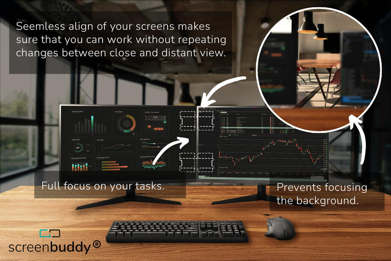 Set of 2, Magnetic Connection for Your Screens, Suitable for All Computer Monitors - Innovative Computer and Gaming Equipment