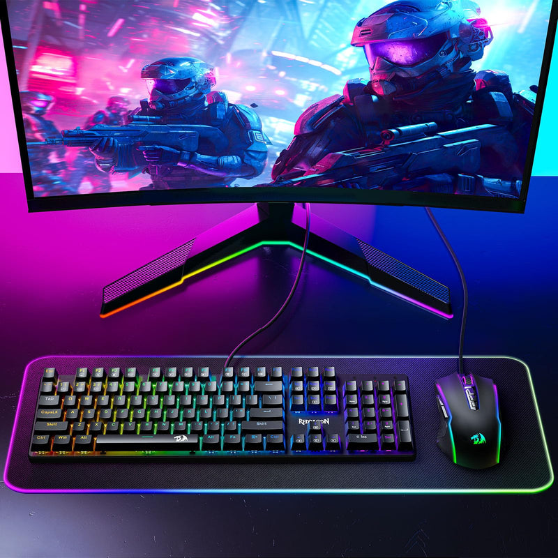 Redragon Gaming Mouse, Wired Gaming Mouse with RGB Backlit, 8000 DPI Adjustable, Mouse with 9 Programmable Macro Buttons & Fire Button, Software Supports DIY Keybinds, M910-K Black