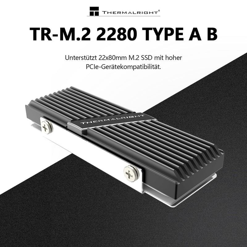 Thermalright M.2 2280 Type A B SSD Cooler for M.2 2280 SSD Cooling, Aluminium Heatsink Cooler M.2 2280 for Desktop M.2 SSD PC and Computer M.2 2280 A B