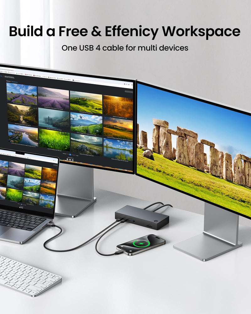 Silkland USB 4 for Thunderbolt 4 Cable 10FT/3M, 40Gbps, 8K Display, 240W | Single 8K/6K Dual 4K, Braided USB C Video Cable Compatible for MacBook, SSD, Mac mini, iPhone 17, Monitor