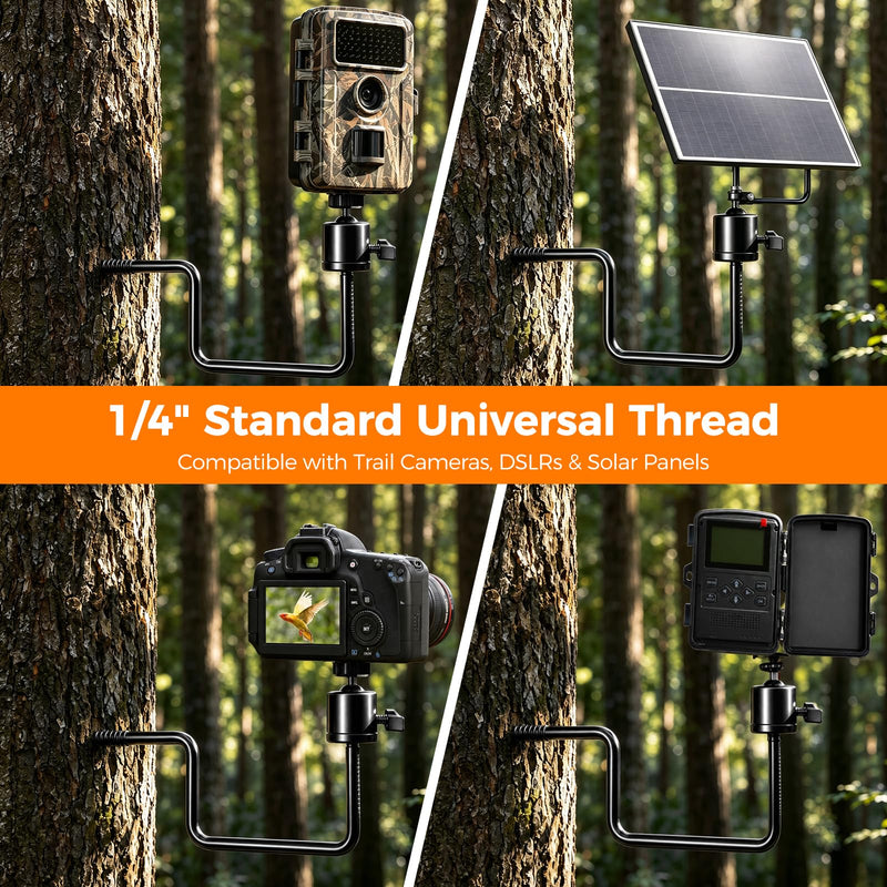 VSKY Trail Game Camera Holder Tree Mount 360 Rotatable with 1/4"-20 Thread | 1 Pack, 10 Lbs Capacity, Easy Installation, Durable Trail Cam Mounting Accessory for Wildlife Tracking & Hunting