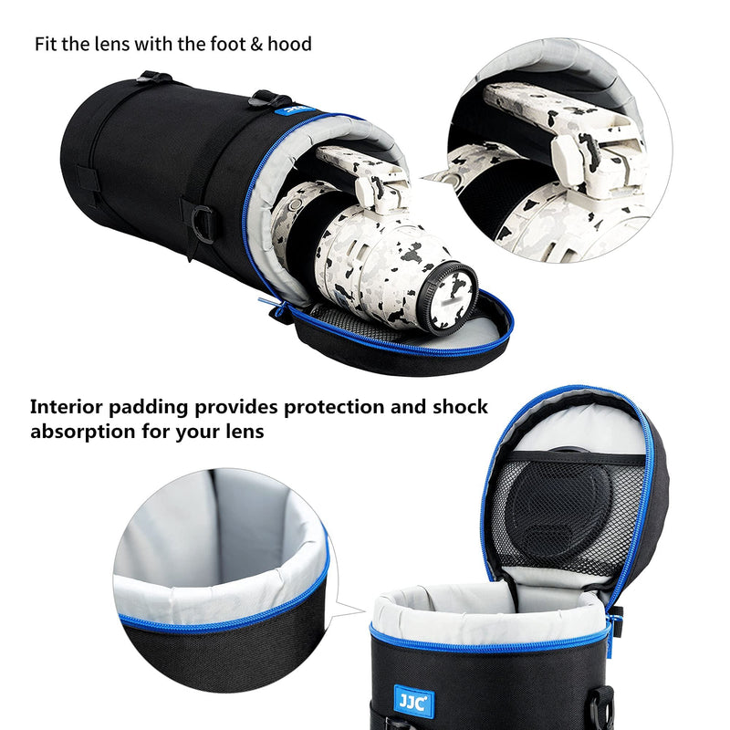 JJC Extra Large Camera Lens Case Bag for Canon RF 200-800mm Below 5.5x14.6 | Thick Camera Lens Case for Nikon 180-600mm/600mm F6.3,for Sony FE 200-600mm F5.6-6.3 Zoom 400-800mm F6.3-8 G & Teleconverte XXXXXL(5.5x14.6'')