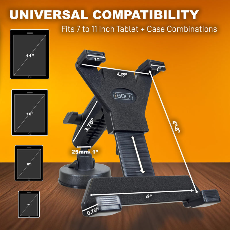 iBOLT TabDock BizMount Tablet Suction Cup Mount for Trucks & Vehicles