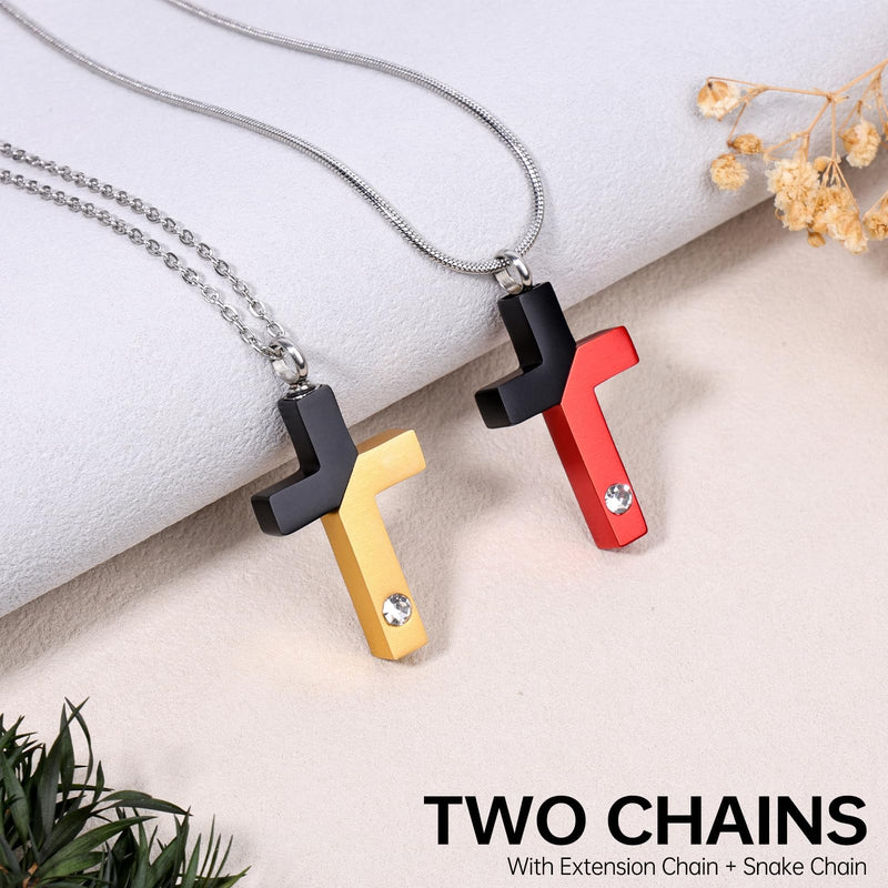 Smart Bracelet Fitness Tracker B3 & Cremation Ashes Cross Necklace Set, 5ATM Waterproof Health Tracker Band with 24/7 Heart Rate Sleep Monitor & Stainless Steel Memorial Urn Pendant with Fillin