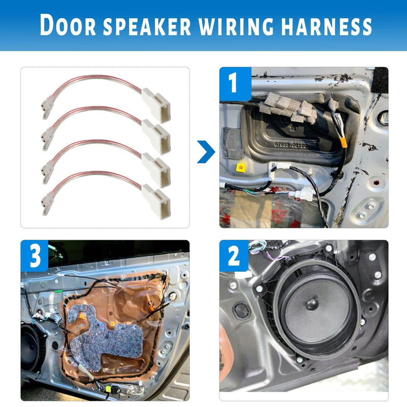 [AUSTRALIA] - Car Speaker Wiring Harness Adapters for Toyota 2000-2015 4Runner Camry Tundra FJ Cruiser, Subaru WRX STI 2012-2019 Aftermarket Front Rear Door Speaker Connector 4 PCS door speaker harness 