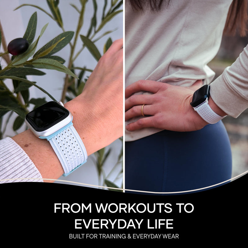 Solace Sport Adapt Bands - Apple Watch Bands, Breathable Nylon with Magnetic Clasp, Unisex Smart Watch Band, Apple Watch Strap Black 38/40/41/42MM