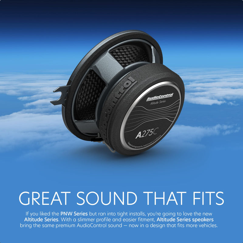 AudioControl Altitude Series 2.75" Component Car Speakers Set (Pair), 50W RMS, 4 Ohms, Easy Installation, Crossover Included, Shallow Mount Compact Midrange Speakers for Truck or Car Audio System