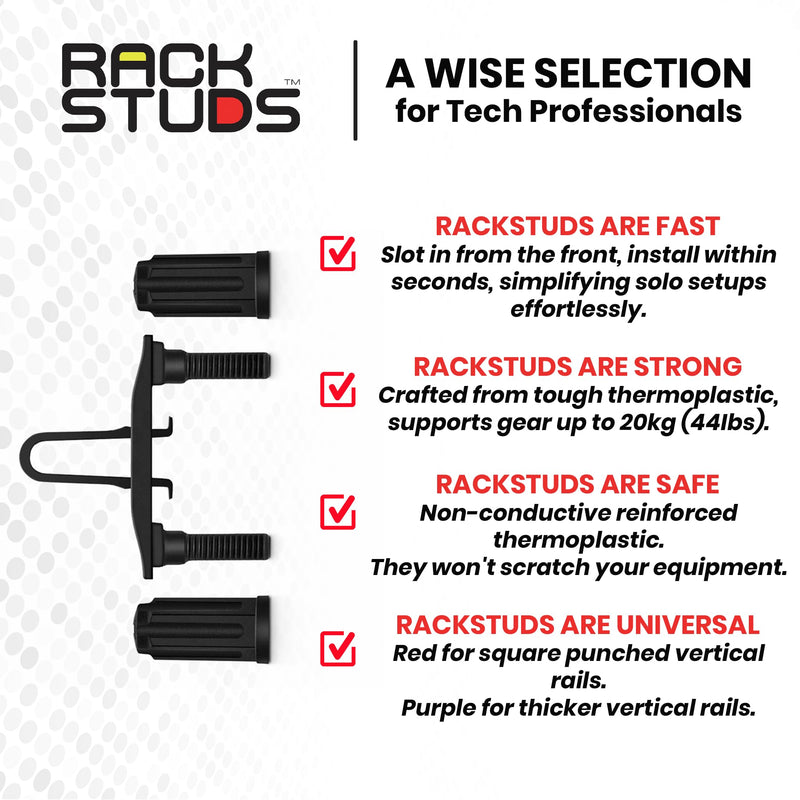 DUO20 1RU Series II Rack Mount Solution - Effortless Alternative to Traditional Rack Screws and Cage Nuts & Server Rack Screws Ideal for Server Hardware Setup - 20-Pack, Universal Version