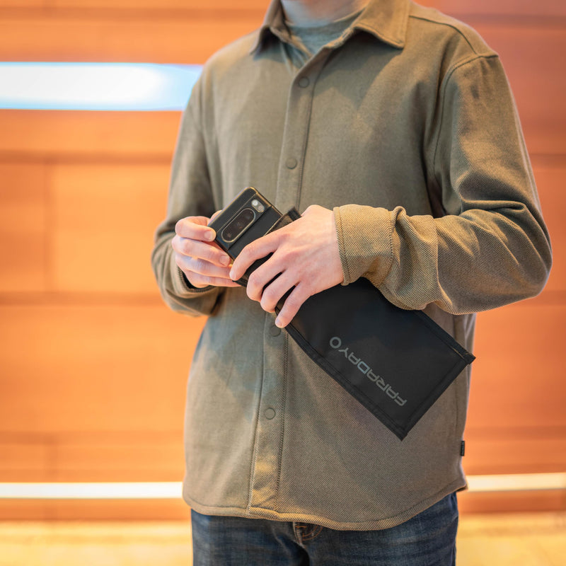 Faraday Defense Faraday Bag Jacket Pro for Phones | Magnetic Closure, Shielding - Law Enforcement & Military, Travel & Data Security, Privacy, Anti-Tracking Anti-Hacking Black (Phone Vertical) Phone Vertical