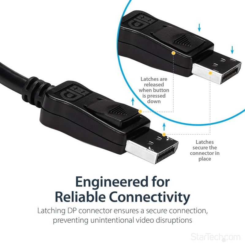 StarTech.com DisplayPort to HDMI Adapter - DP to HDMI Adapter/Video Converter - 1080p - VESA Certified - DP to HDMI Monitor/Display/Projector Adapter Dongle - Passive - Latching DP Connector (DP2HDMI) 5 inches Single