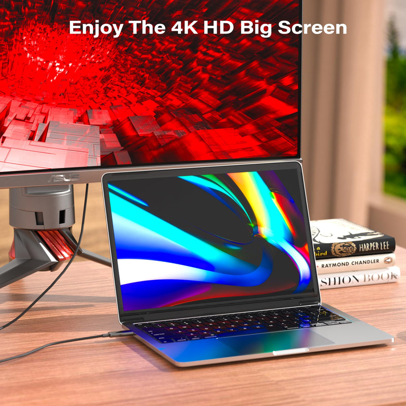 4K HDMI Cable 100 FT, High Speed Fiber Optic HDMI Cable, Unidirectional 18Gbps, Ultra HD, Supports 4K@60Hz, 4:4:4 RGB, HDCP 2.2, 3D ARC, HDR10, Dolby Vision, Zinc Alloy Shell, Slim Cable, OD : 4.8mm 100FT