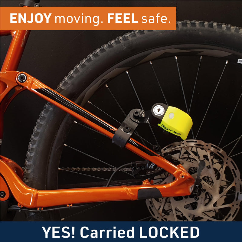 URBAN UR6 Hi-Tech Motorcycle Disc Lock with Smart Alarm | Best Value | 120dB, LED, Warning, A+ Sensitivity, Truly Waterproof, Long-Life CR2 Battery, Carried Locked, Bike Anti Theft Wheel Brake Locks Other