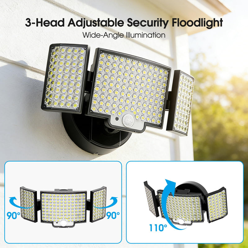 [AUSTRALIA] - Motion Sensor Outdoor Light Hardwired, 45W 7500LM Security Flood Lights Motion Detector Dusk to Dawn Light, IP65 Waterproof, 220 LEDs Floodlight with Remote Control for Garage, Yard, Porch 1 Pack 