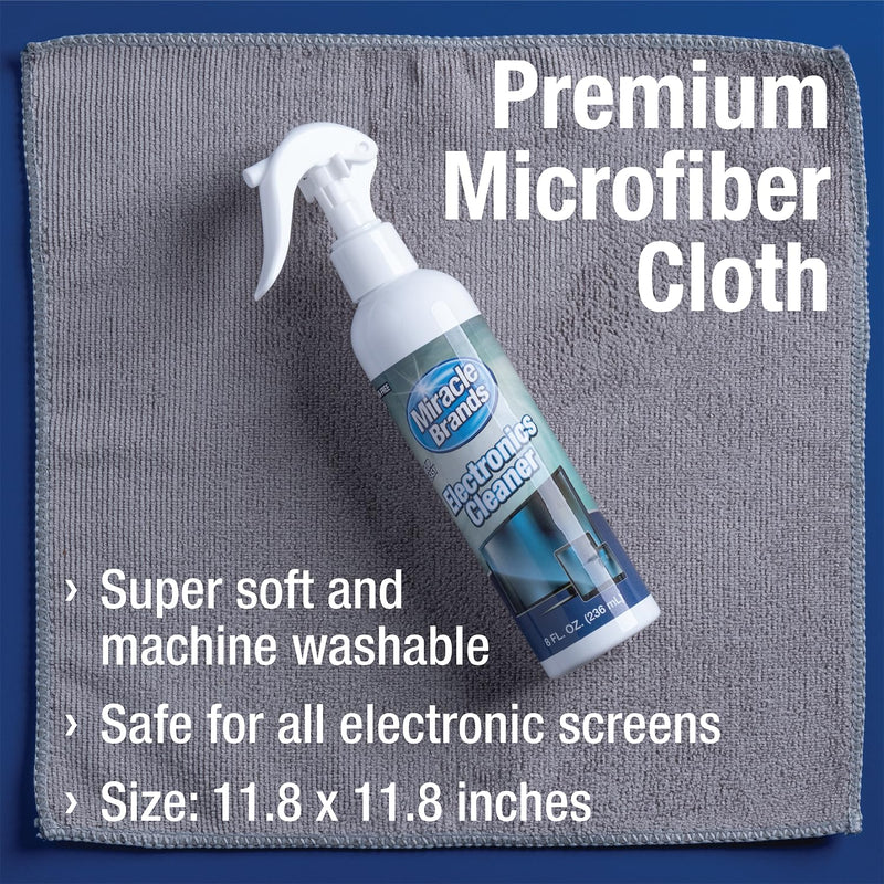 MiracleSpray for Electronics Cleaning, Safe Multisurface Cleaner for Any TV, Phone, Monitor, Keyboard, Screen, Computer, Includes Microfiber Towel - 8 Ounce Kit 8 Fl Oz