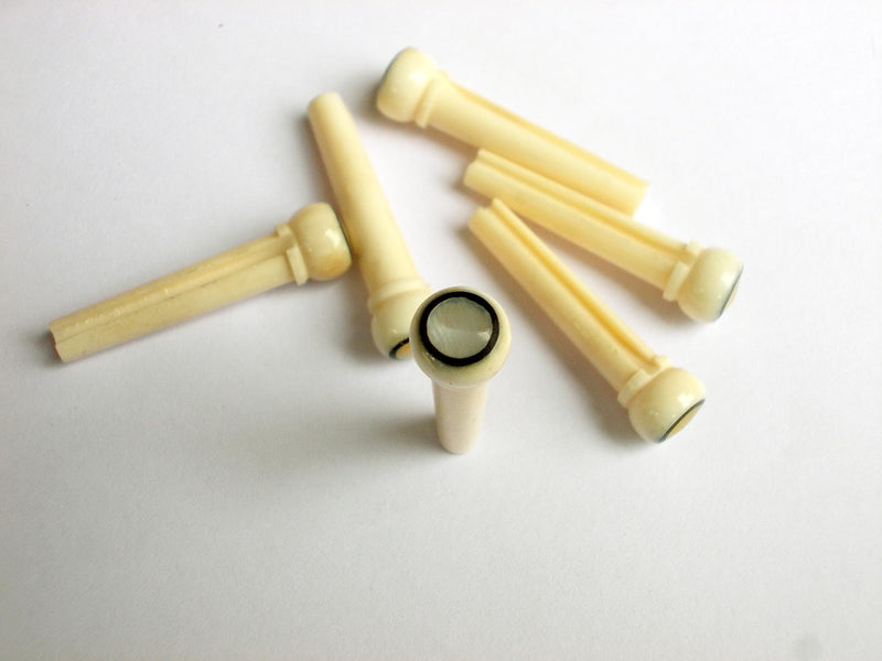6 pcs (1 set) Real Bone Acoustic Guitar Bridge Pins High Quality