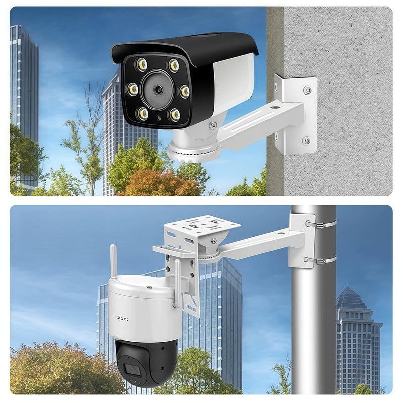 [AUSTRALIA] - 11.8" Heavy Duty Pole Mount Camera Bracket - 2 Stainless Steel Hose Clamps & L - Adapter, Indoor Outdoor for Small Business & Home CAM-MNT-11.8IN-PM-STD 