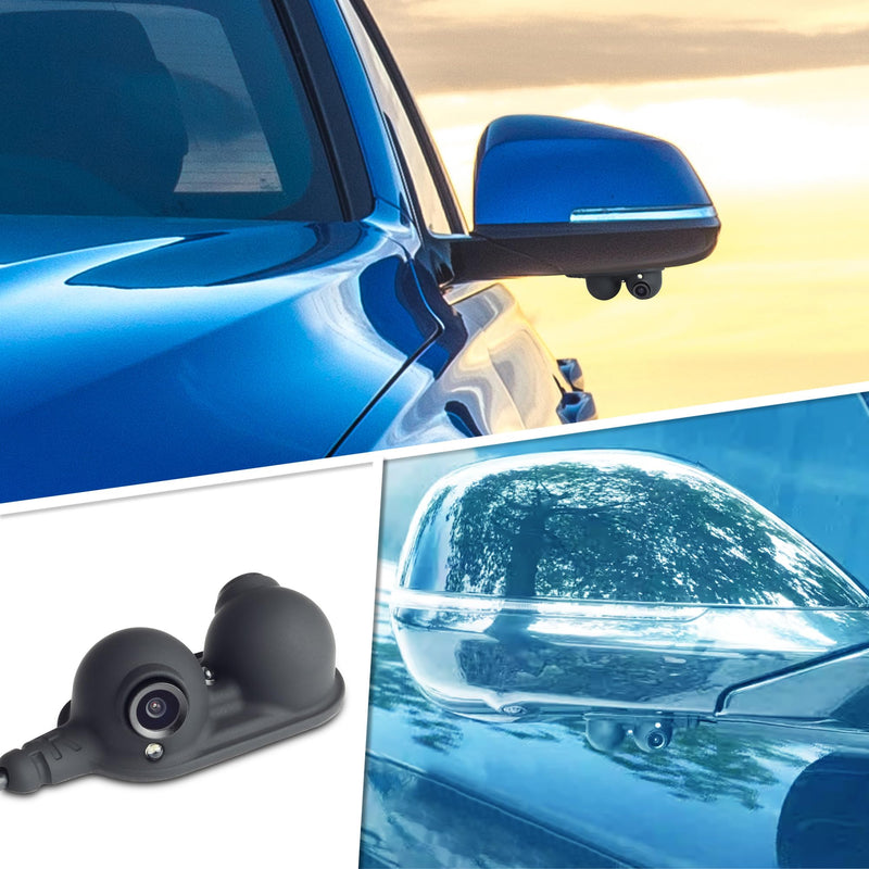 Side Front Rear View Cameras Set Backup Cameras for Truck Car Van Camper with Night Vision and Wide View Angle, Side Mirror Mount, IP68 Waterproof