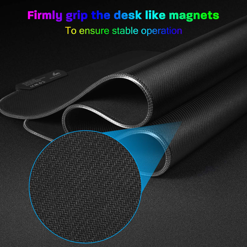 YXLILI Mouse Pad Gaming Large Mouse Pads for Keyboard and Mouse Extended RGB Mouse Mat, 12 Lighting Modes, Waterproof, Non-Slip Rubber Base XXL Mousepads for Desk Computer PC Laptop-31.5 X 12inches X-Large