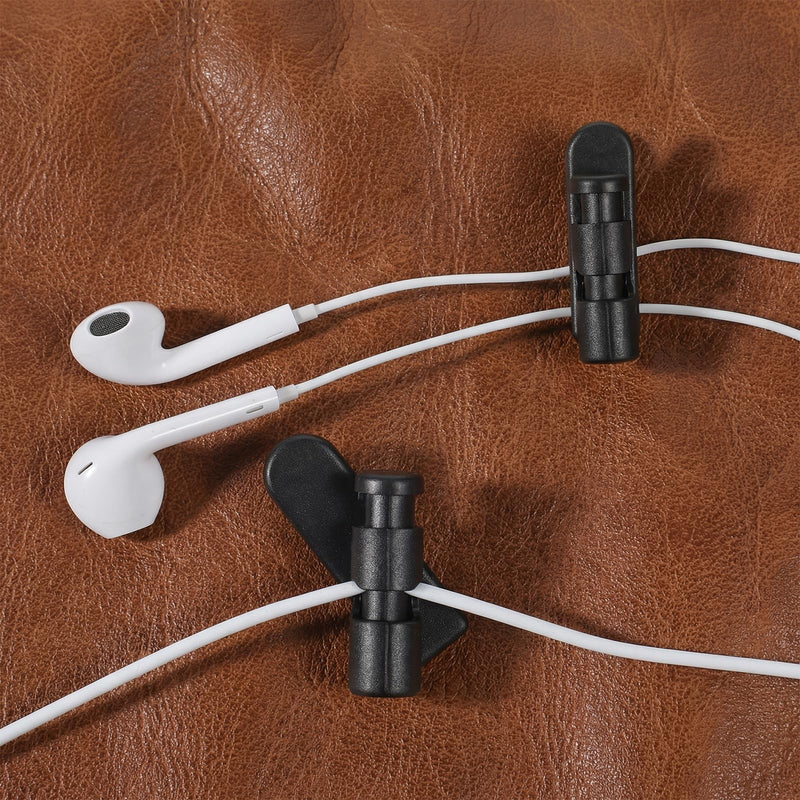 6 Pack Headphone Wire Clips, Rotatable Wire Clips Cable Cord Clamp Hooks Collar Clothing Clip Earphone Winder Earbud Cable Clip Clamp Hooks to Keep Microphone Cord for 2-4mmDiameter Round
