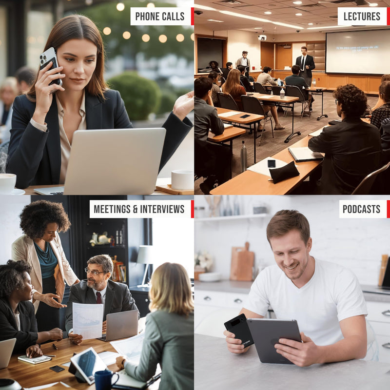 [AUSTRALIA] - AI Voice Recorder 64GB – Smart Digital Audio Recorder with Noise Cancellation, Real-Time Transcription, Support 155 Languages, Long Battery Life for Meetings, Lectures, Interviews 