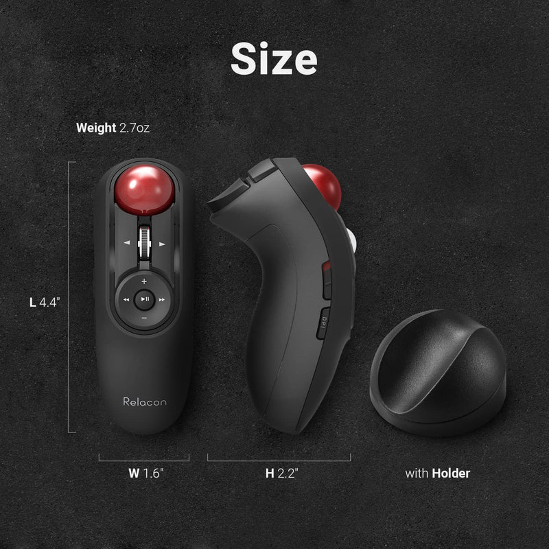 ELECOM 2.4GHz Wirelss Handheld Thumb Control Trackball Mouse, Ergonomic Design,10-Button Function with Smooth Tracking, Optical Gaming Sensor, Left Right Handed Mice, for Windows and Mac (M-RT1DRBK