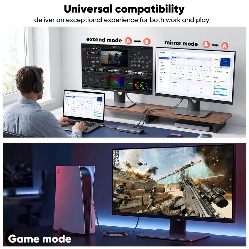 8K HDMI 2.1 Cable 1FT(12Inch) 10-Pack, Ultra High Speed 48Gbps Braided HDMI Cord, Support HDR10+, eARC, VRR, QMS, QFT, HDCP 2.2&2.3 for TV, Monitor, PC, Laptop, HDMI Switch, HDMI Splitter, KVM Grey 1