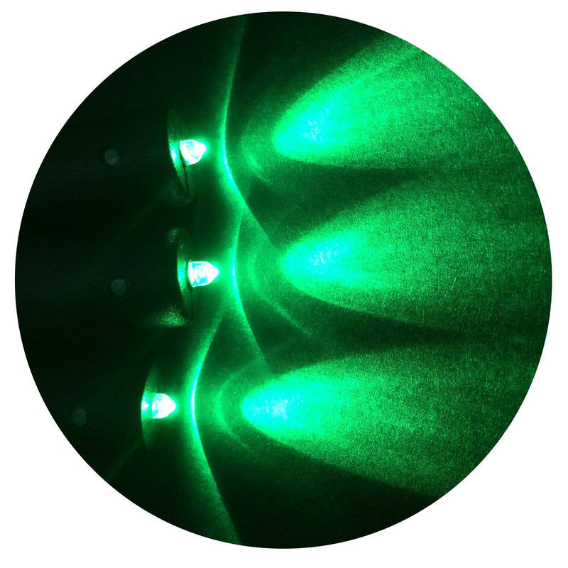 [AUSTRALIA] - 3 pack green LED micro effect light kit with flash blink strobe flicker dimmer control 9 volt battery operated for props scenery – narrow spotlight beam 