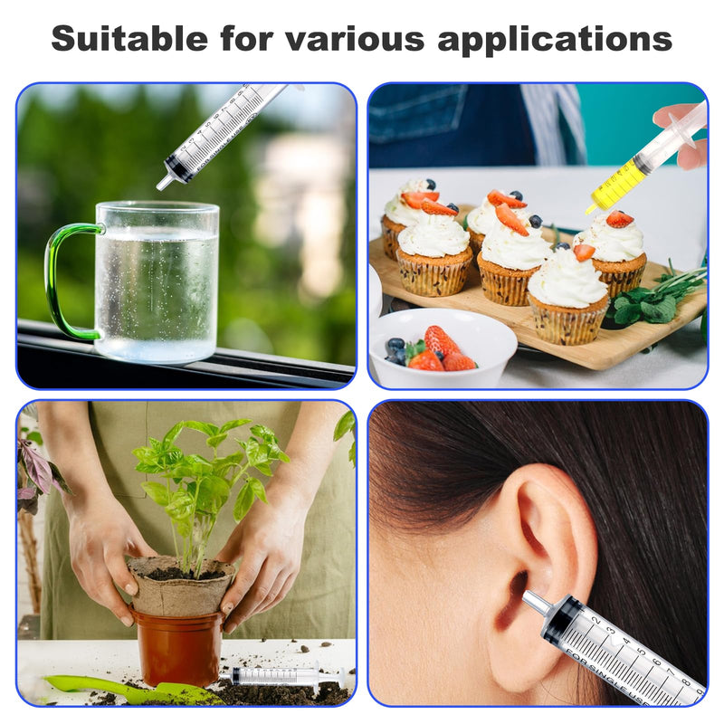5pcs Plastic Syringes - 1ml, 3ml, 5ml, 10ml, 20ml, No Needle Measuring Syringe Reusable Syringes for Scientific Lab Dispensing Liquid Measuring Watering Pet Feeding Oil or Glue Applicator