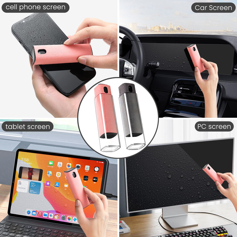 [AUSTRALIA] - Touchscreen Screen Cleaner Kit 2 Pcs, Phone, Tablet and Car Screen Cleaner, Two in One Spray and Microfiber Cloth(2 Pack Pink) 2 Pcs Pink 