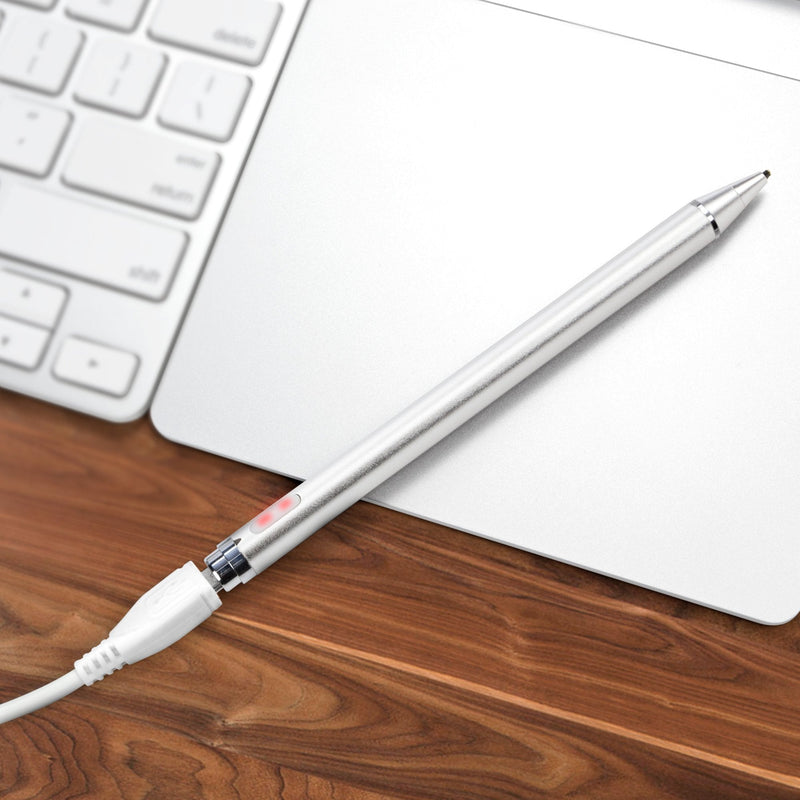 BoxWave Stylus Pen Compatible with HP ProBook x360 11 G5 EE (Stylus Pen by BoxWave) - AccuPoint Active Stylus, Electronic Stylus with Ultra Fine Tip for HP ProBook x360 11 G5 EE - Metallic Silver