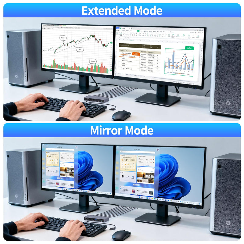 Unitek KVM Switch 2 Monitors 2 Computers DisplayPort Dual Monitor 4K 60Hz | DP KVM Switcher 2PC 4 USB 3.0 Ports for Keyboard Mouse Hard Drives Printer Home Office Gaming Gray Aluminum(NOT SUPPORT HDMI) Grey