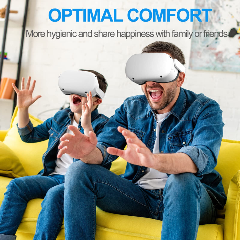 SUPERUS Facial Interface & Face Cover Pad & Removable Nose Guard for Oculus Quest 2, Sweat-Proof PU Foam Cushion - VR Accessories for Meta Quest 2, Compatible with Oculus Quest 2 Original Spacer Face Pad + Removable Nose Guard