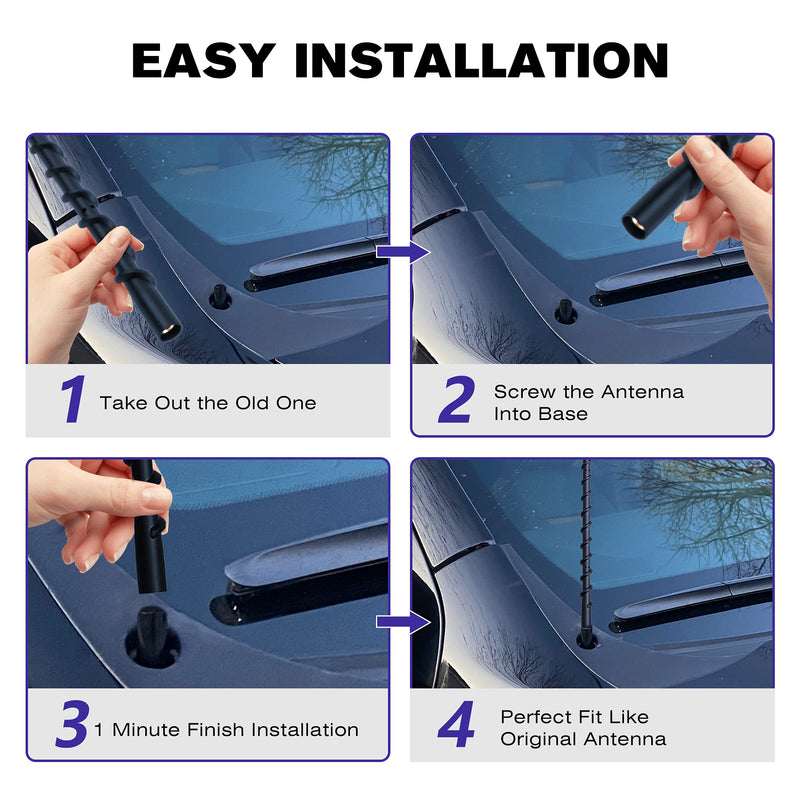 [AUSTRALIA] - 13 Inches Truck Antenna Compatible with Chevrolet Silverado 1500 2500 3500 (2007-2026) and GMC Sierra (2009-2026), Spiral Flexible Rubber Antenna, Direct Replacement Antenna (M7 Thread) 