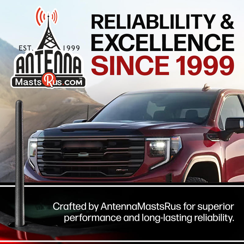 [AUSTRALIA] - AntennaMastsRus Short Rubber Antenna for GMC Sierra 1500 (2006-2026) - German Engineered with Internal Copper Coil for Enhanced Signal Reception - Car Wash Proof & Easy Install - 6 3/4 Inch 