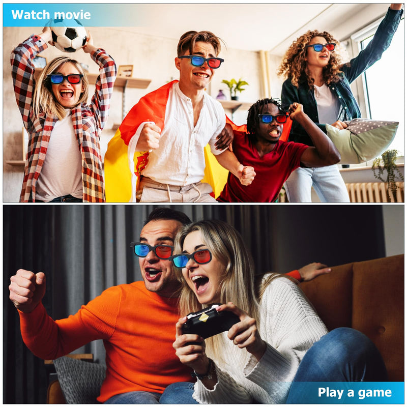 10Pcs 3D Glasses Red Blue Lenses Universal Movie Dimensional Video Frame Compatible with Tvs Computer Monitors Projectors Home Theater Movie Viewing