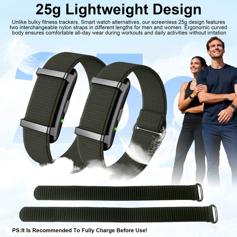 Smart Bracelet Fitness Trackers for Men Women, Smart Watch 24/7 Heart Rate Sleep Stress HRV Monitor, 170+ Sports Modes, 2 Bands, Free APP Dark color