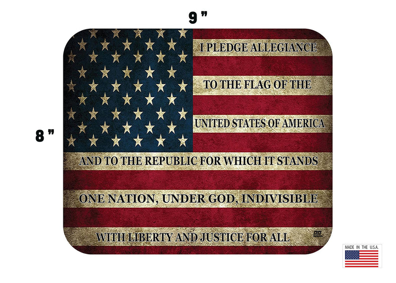 Patriotic Pledge of Allegiance USA Flag Mouse Pad Mat Mousepad for Laptop PC Gaming Home or Office