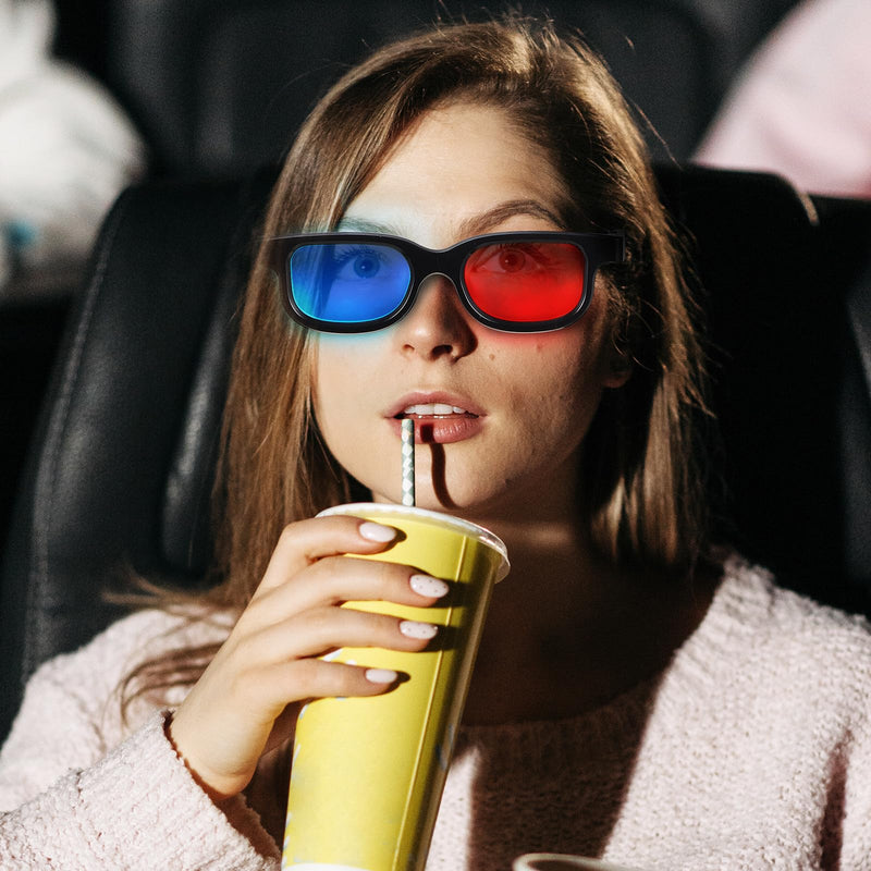 10Pcs 3D Glasses Red Blue Lenses Universal Movie Dimensional Video Frame Compatible with Tvs Computer Monitors Projectors Home Theater Movie Viewing