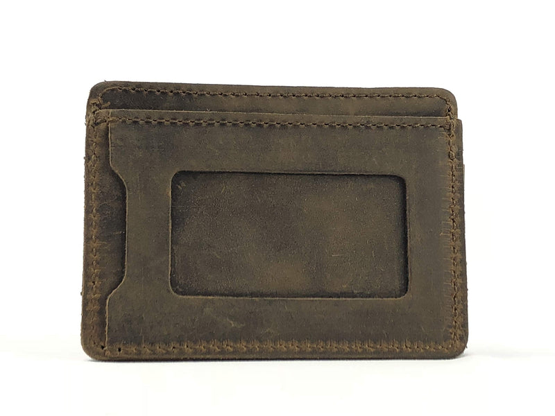 Anthology Gear Compact Full Grain Leather Wallet with Guitar Pick Holder (Whiskey Brown) Whiskey Brown