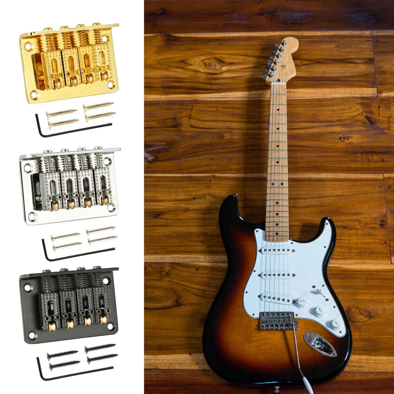 [AUSTRALIA] - MEELYHOMEZQA 4 String Cigar Box Guitar Bridge, Electric Guitar Bridge Tailpiece Top Load Fixed Hardtail Saddle Cigar Box Guitar Parts, Silver 