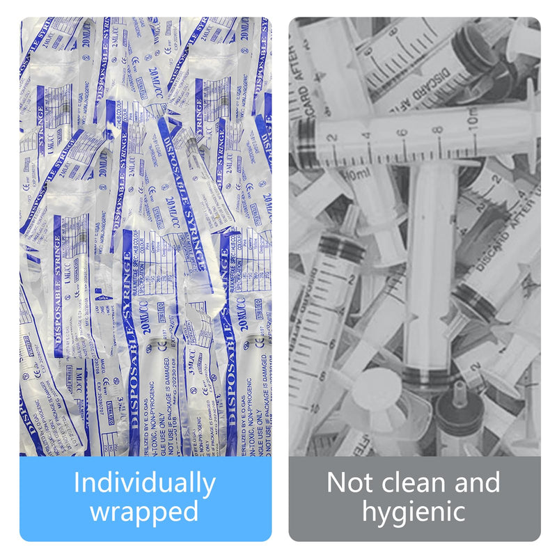 Pack of 30 Syringes 2.5 ml Plastic Syringe with Needles with Caps, Plastic Tube Syringes, Disposable Syringes Small, Dosing Syringe Liquid Syringe for Hobby and DIY, Individually Sealed Packaging