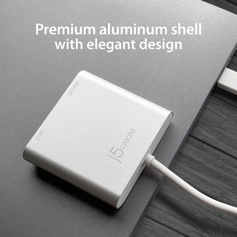 j5create USB to HDMI Adapter - Dual HDMI USB 3.0 Multi-Monitor Cable | 4K + 1080p | Compatible with Windows and macOS (JUA365) Single