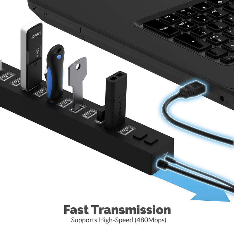 SABRENT USB 2.0 to Serial (9 Pin) DB 9 RS 232 Converter Cable, Prolific Chipset, HEXNUTS,+13 Port High Speed USB 2.0 Hub with Power Adapter and 2 Control Switches