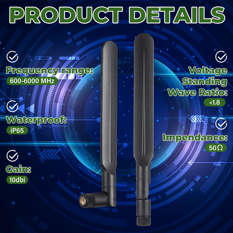 Kingdder 4 Pcs 4G Wi-Fi Antenna 4G LTE Antenna with SMA Male Paddle | LTE Universal Wide Band Omni Directional Paddle Antennas for PC Desktop IP Camera Router